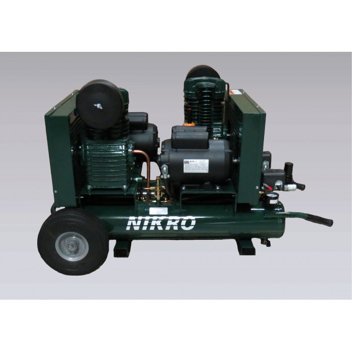 Compresseur a air électrique double moteur et pompe 115V portatif - Nikro 
